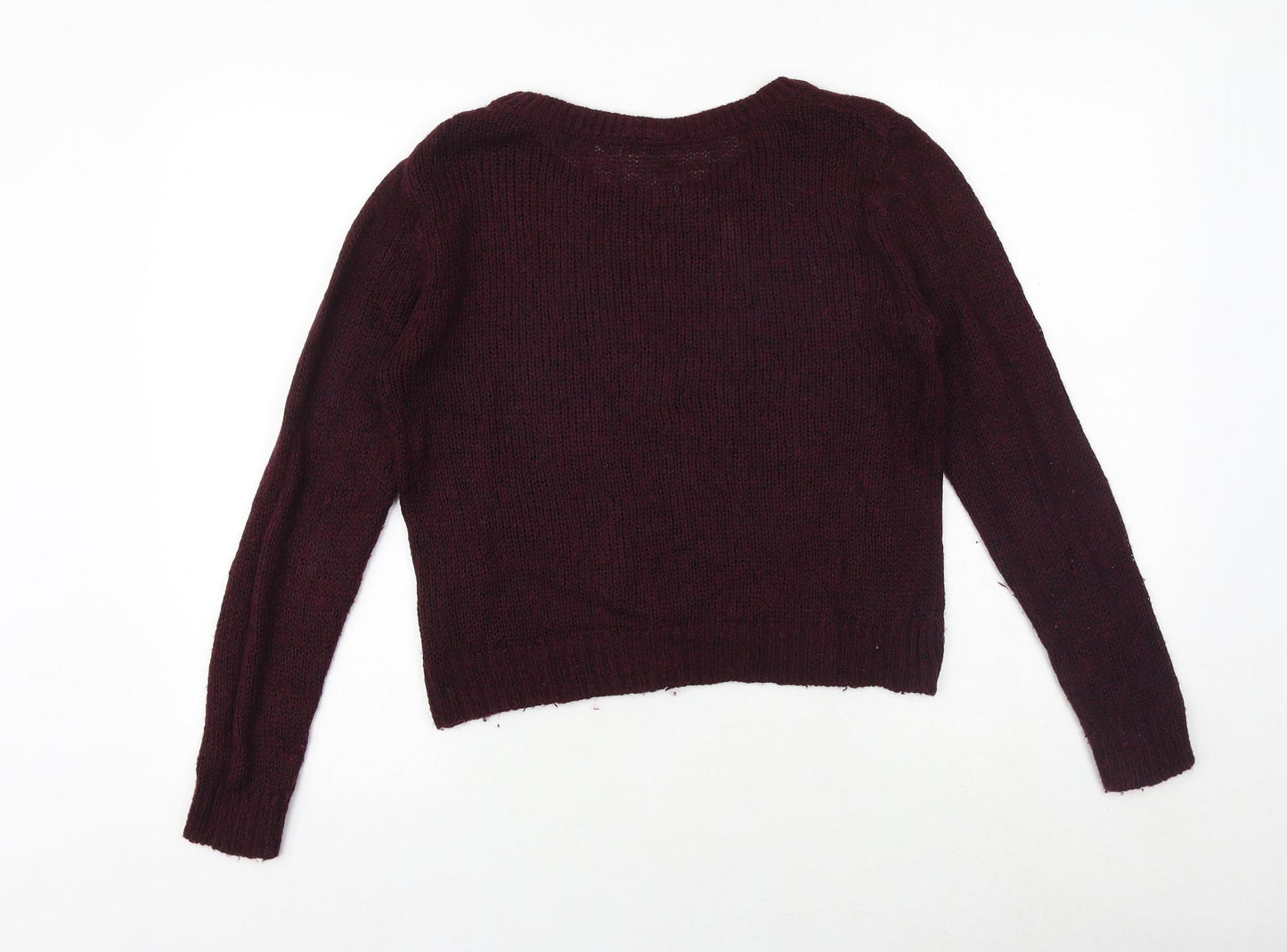 H&M Womens Purple Round Neck Polyester Pullover Jumper Size S