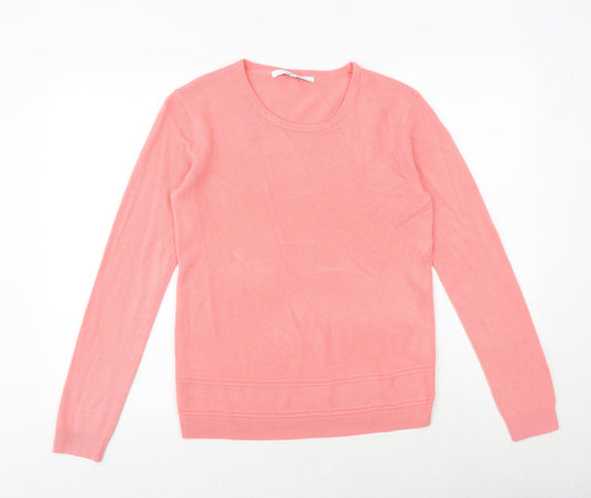 Vida Vi Womens Pink Round Neck Acrylic Pullover Jumper Size M