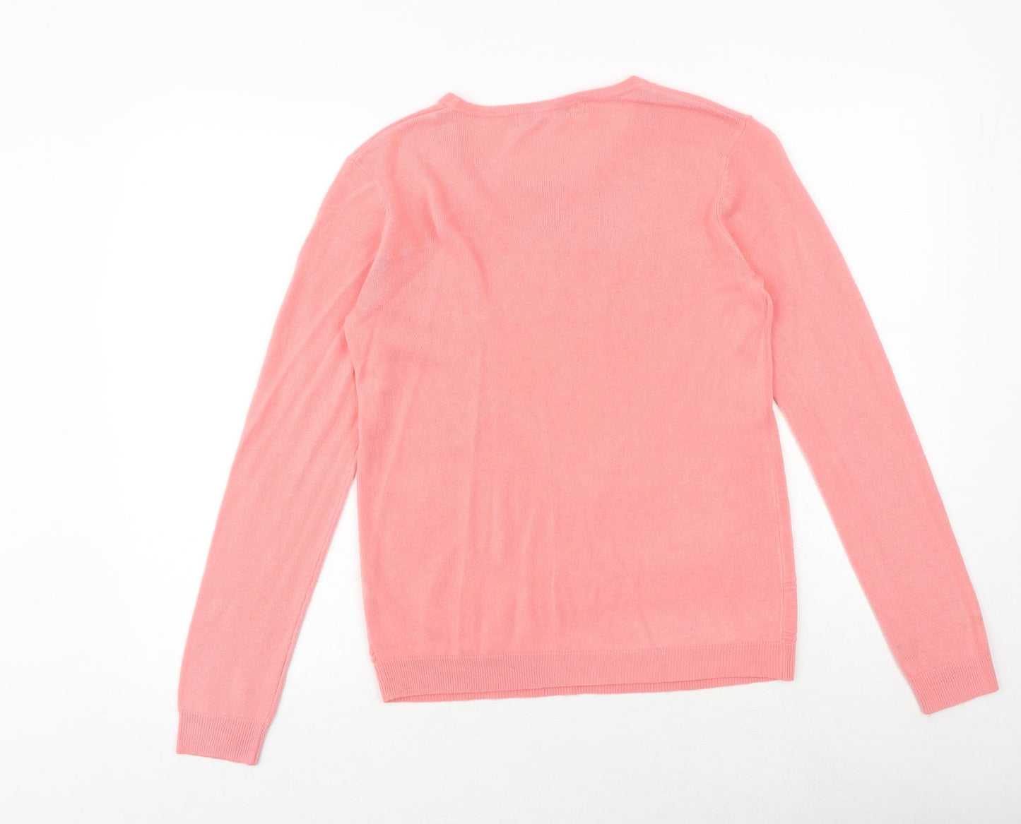 Vida Vi Womens Pink Round Neck Acrylic Pullover Jumper Size M