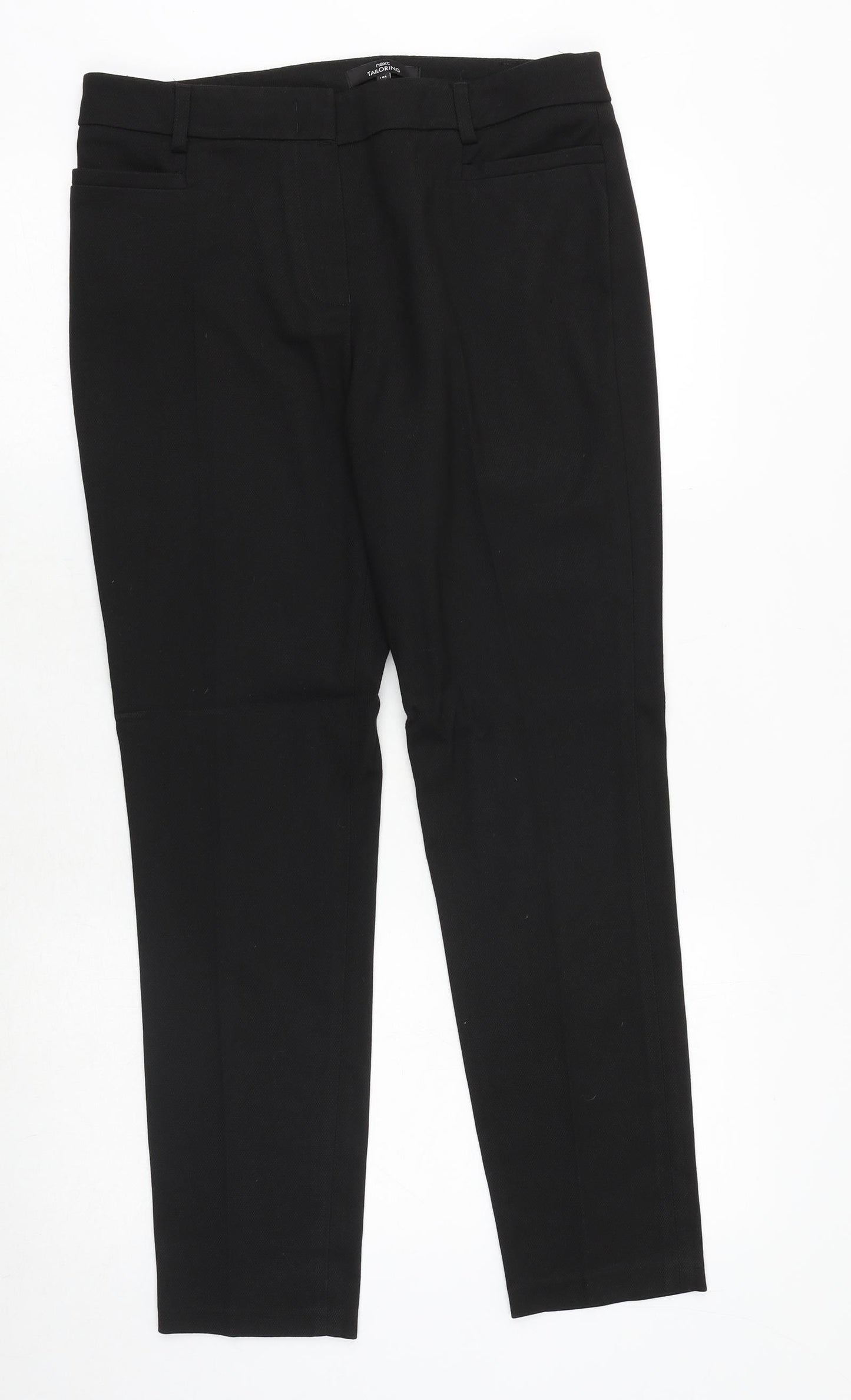 NEXT Womens Black Polyester Dress Pants Trousers Size 10 Regular Zip