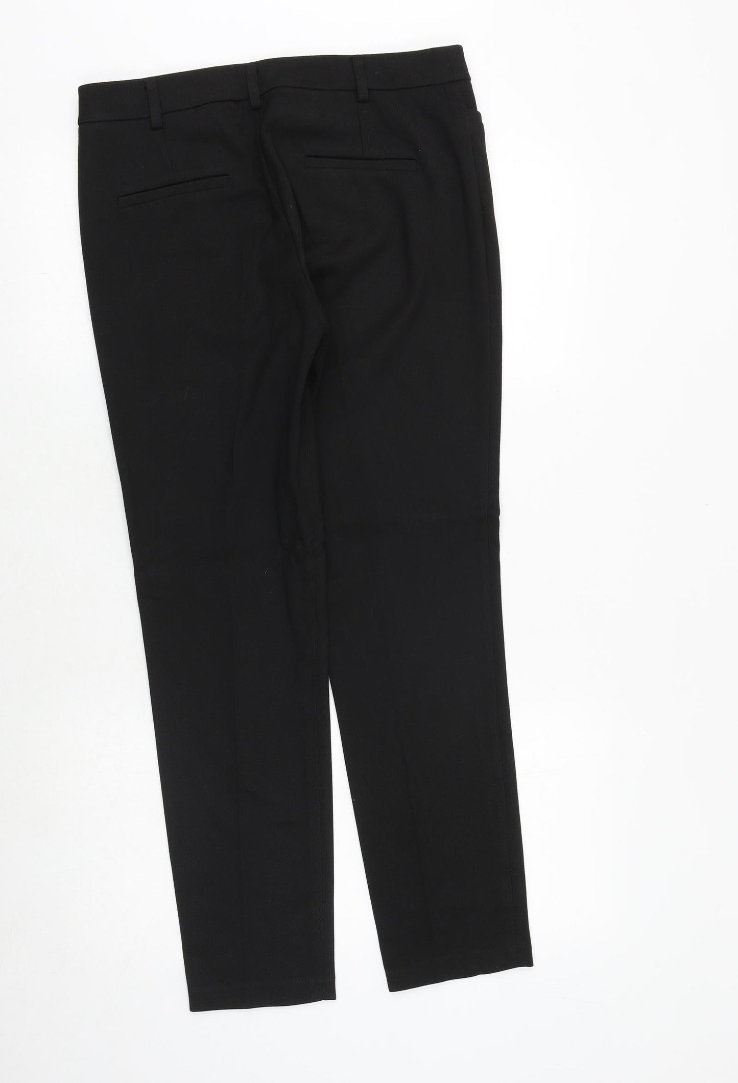 NEXT Womens Black Polyester Dress Pants Trousers Size 10 Regular Zip