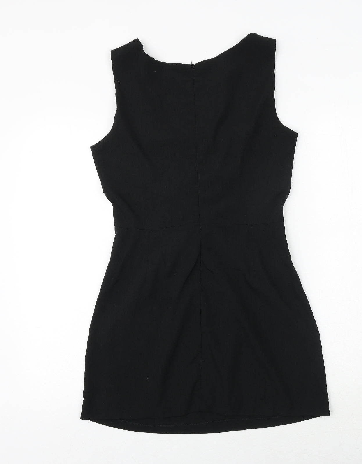 Love Womens Black Polyester A-Line Size M Round Neck Zip