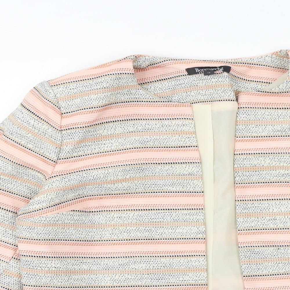 Bonmarché Womens Pink Geometric Jacket Blazer Size L
