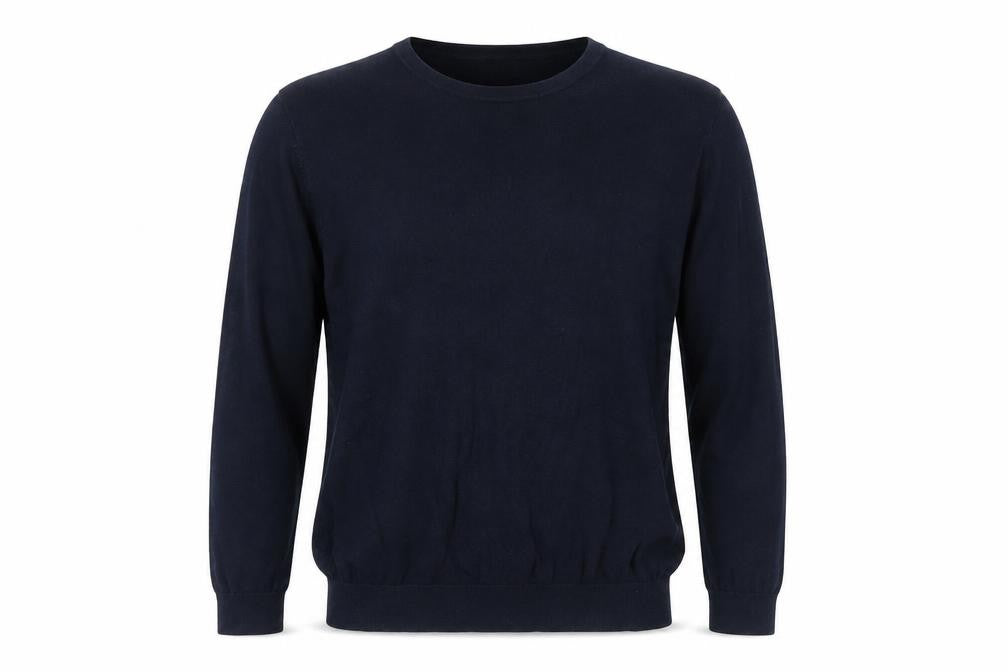 H&M Mens Blue Round Neck Cotton Pullover Jumper Size M Long Sleeve