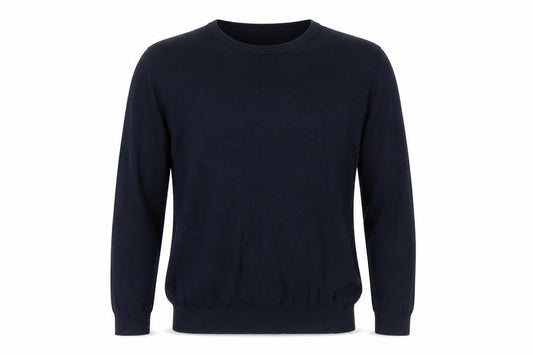 H&M Mens Blue Round Neck Cotton Pullover Jumper Size M Long Sleeve