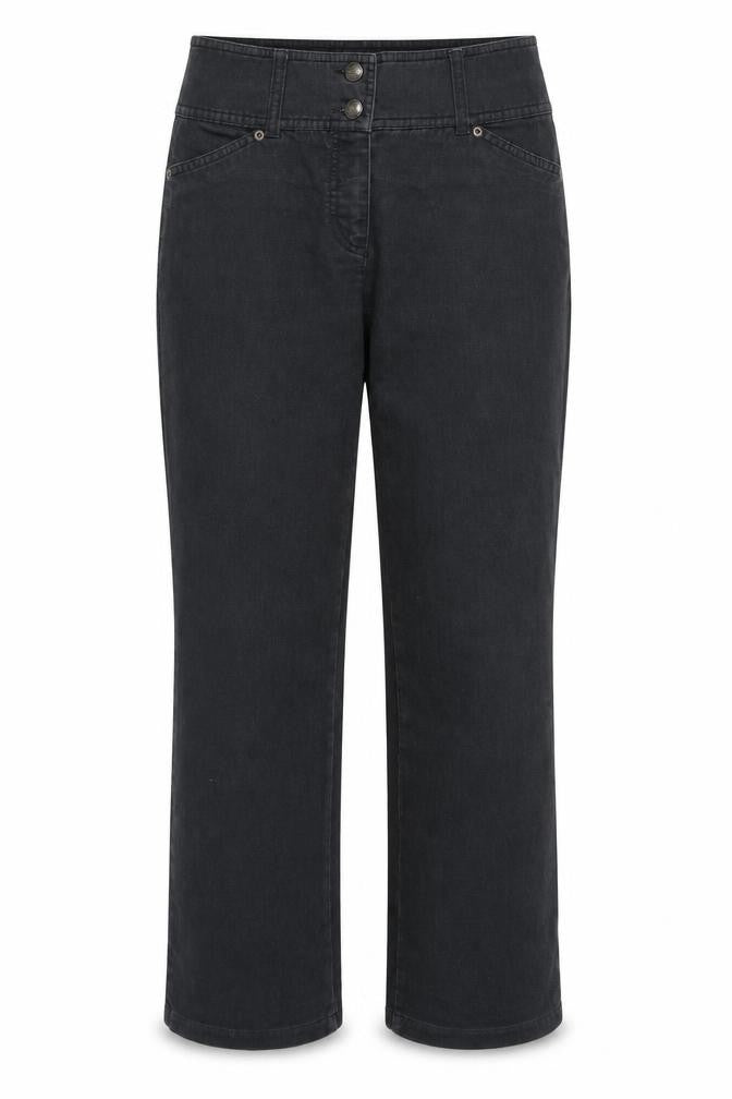 Marks and Spencer Womens Black Cotton Straight Jeans Size 10 Regular Button