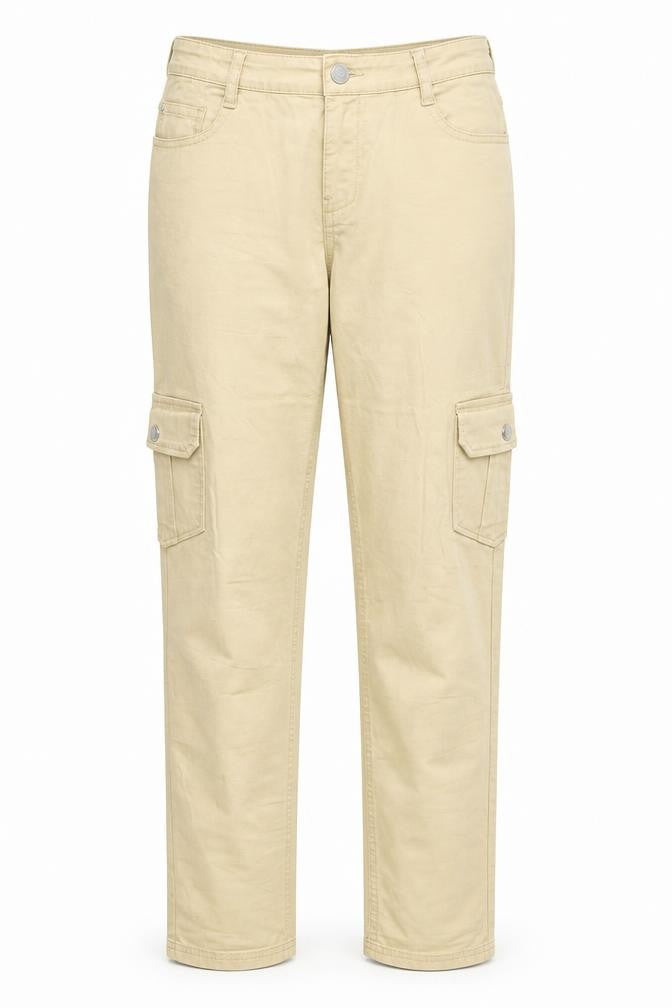 Cropp Womens Beige Polyester Cargo Trousers Size L Regular Zip