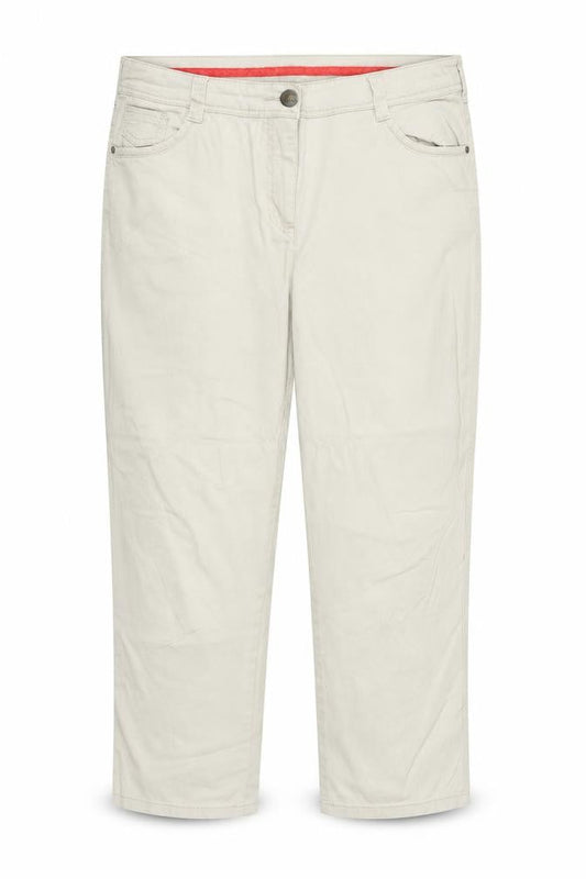 Cecil Womens Beige Polyester Cropped Trousers Size 34 in Regular Zip