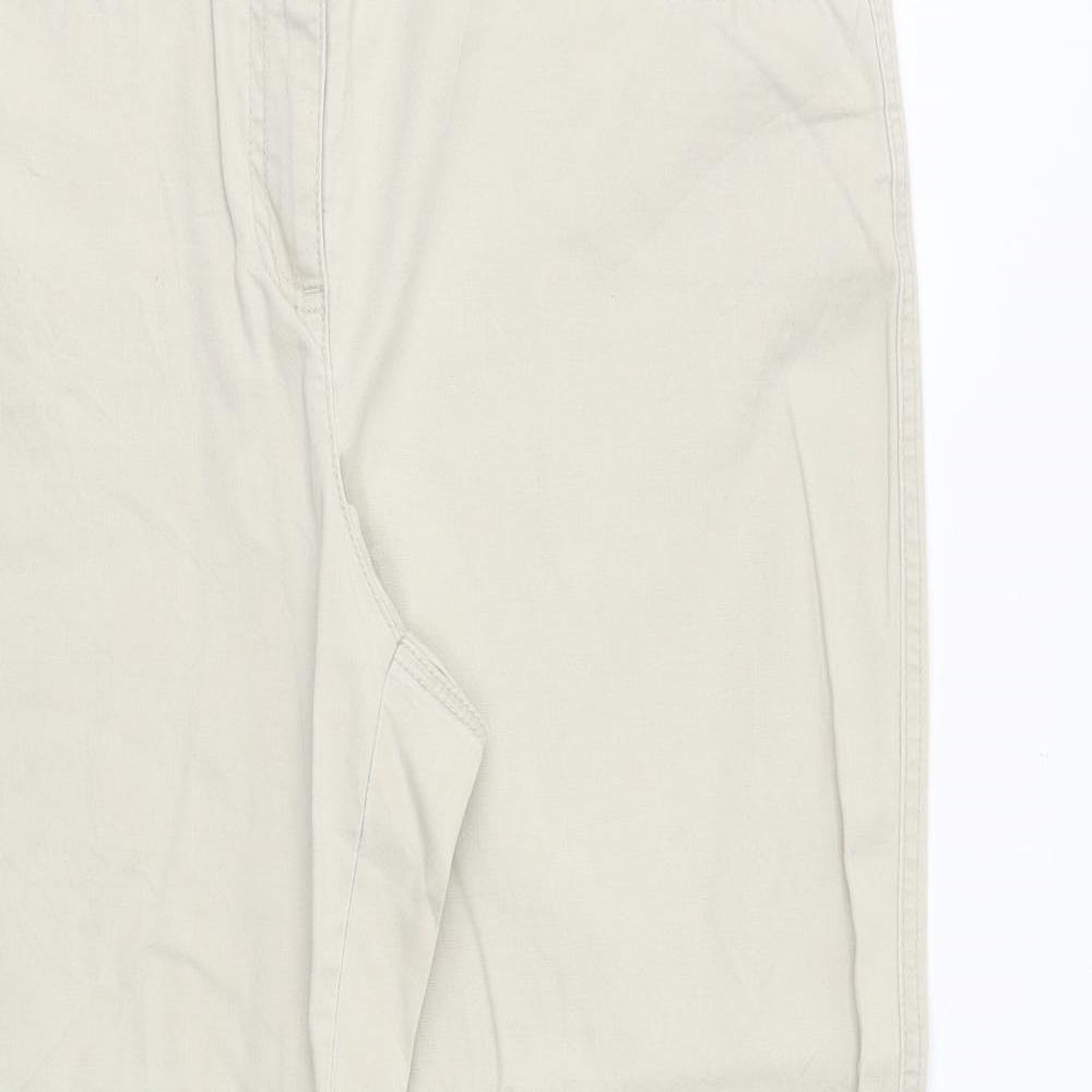 Cecil Womens Beige Polyester Cropped Trousers Size 34 in Regular Zip