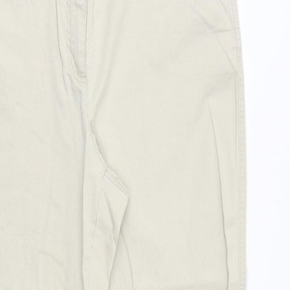 Cecil Womens Beige Polyester Cropped Trousers Size 34 in Regular Zip