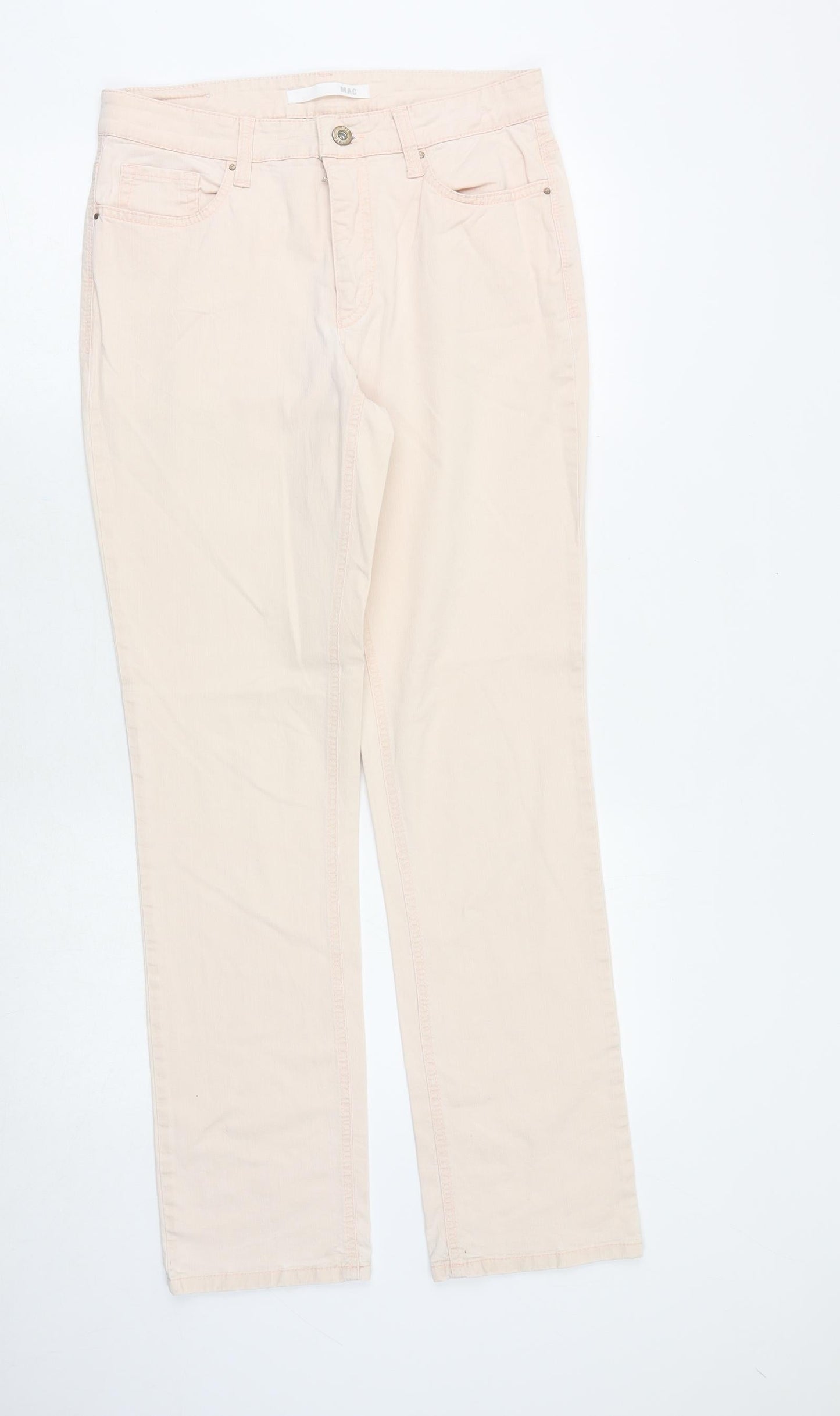 Mac Womens Pink Cotton Straight Jeans Size 30 in Regular Zip