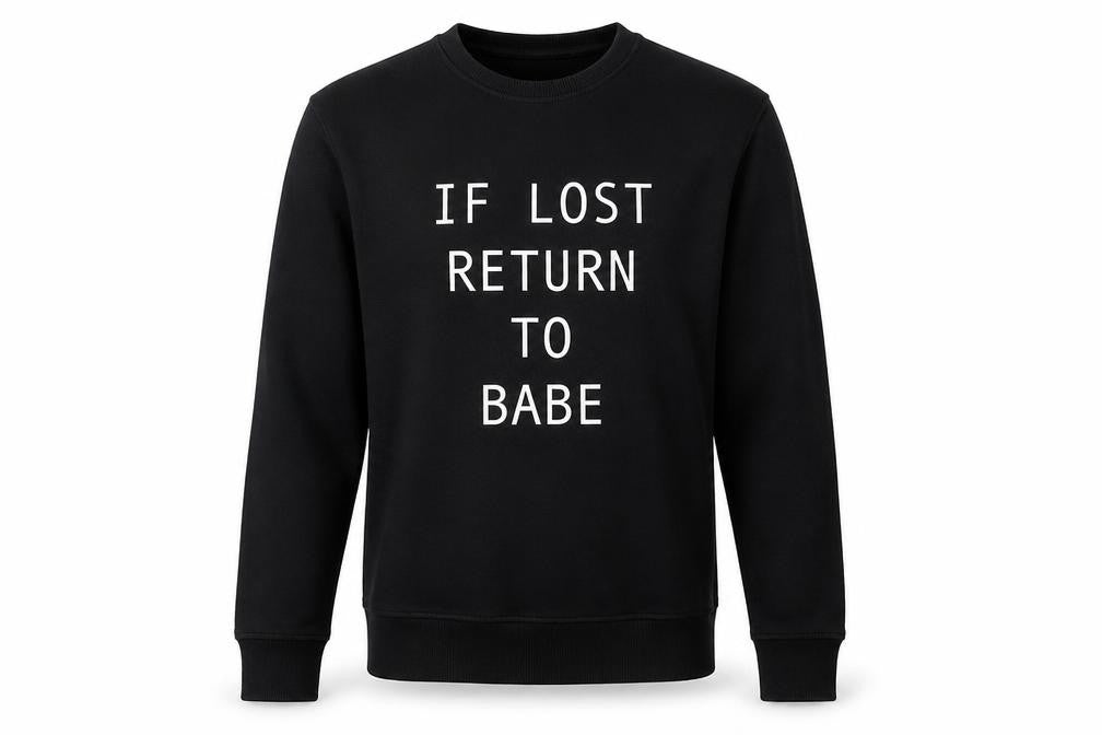 NEXT Mens Black Chlorofibre Pullover Sweatshirt Size S - If Lost Return To Babe