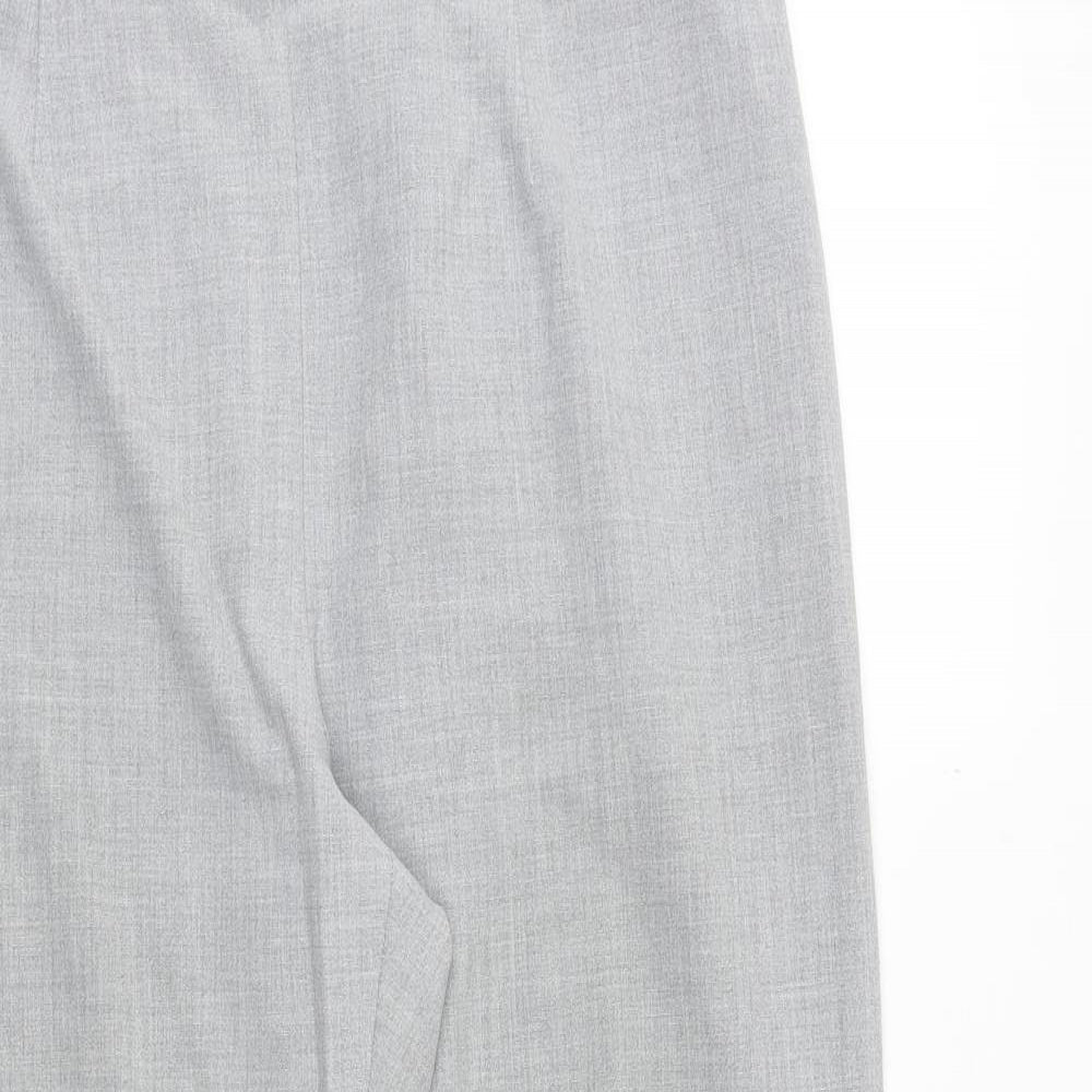 Marks and Spencer Womens Grey Polyester Carrot Trousers Size 18 Regular Zip