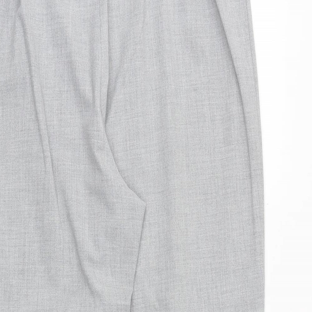 Marks and Spencer Womens Grey Polyester Carrot Trousers Size 18 Regular Zip