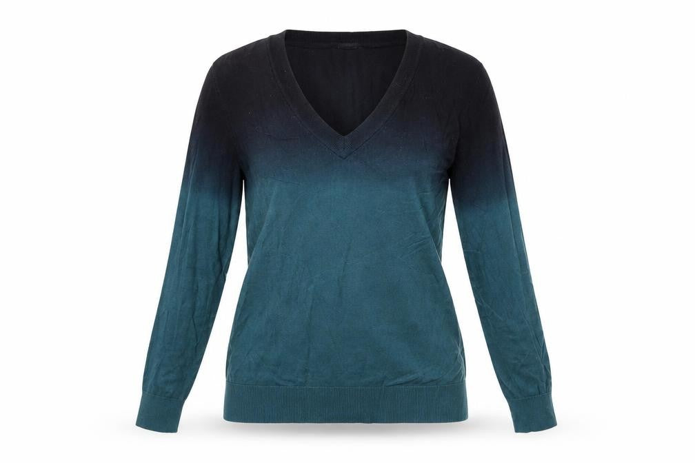 Planet Womens Green V-Neck Viscose Pullover Jumper Size S