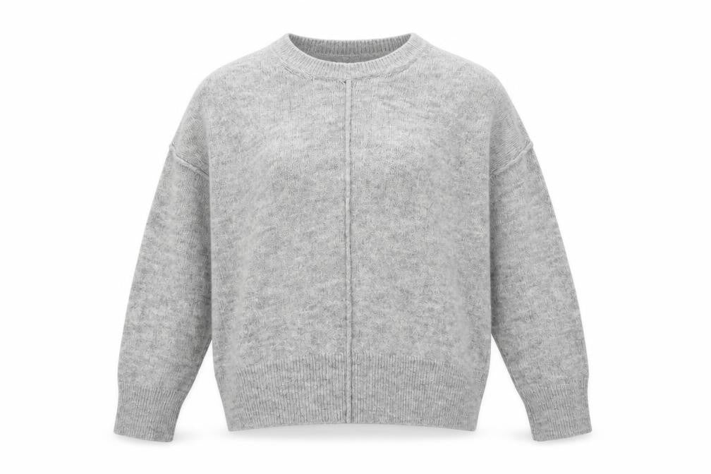 New Look Womens Grey Round Neck Acrylic Pullover Jumper Size M
