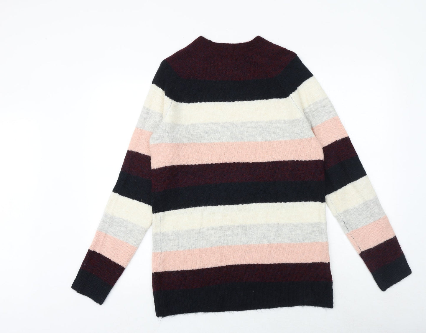 Dorothy Perkins Womens Multicoloured Round Neck Striped Polyester Pullover Jumper Size 10