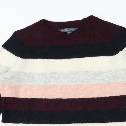 Dorothy Perkins Womens Multicoloured Round Neck Striped Polyester Pullover Jumper Size 10