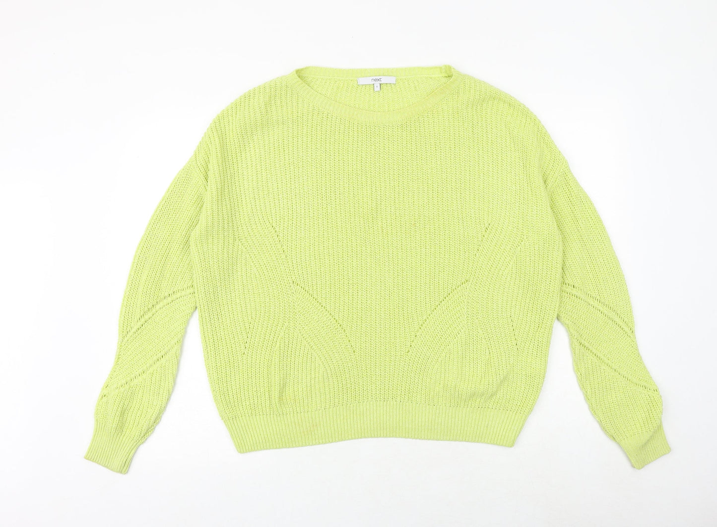 NEXT Womens Green Round Neck Acrylic Pullover Jumper Size S