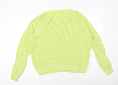 Next Womens Green Round Neck Acrylic Pullover Jumper Size S