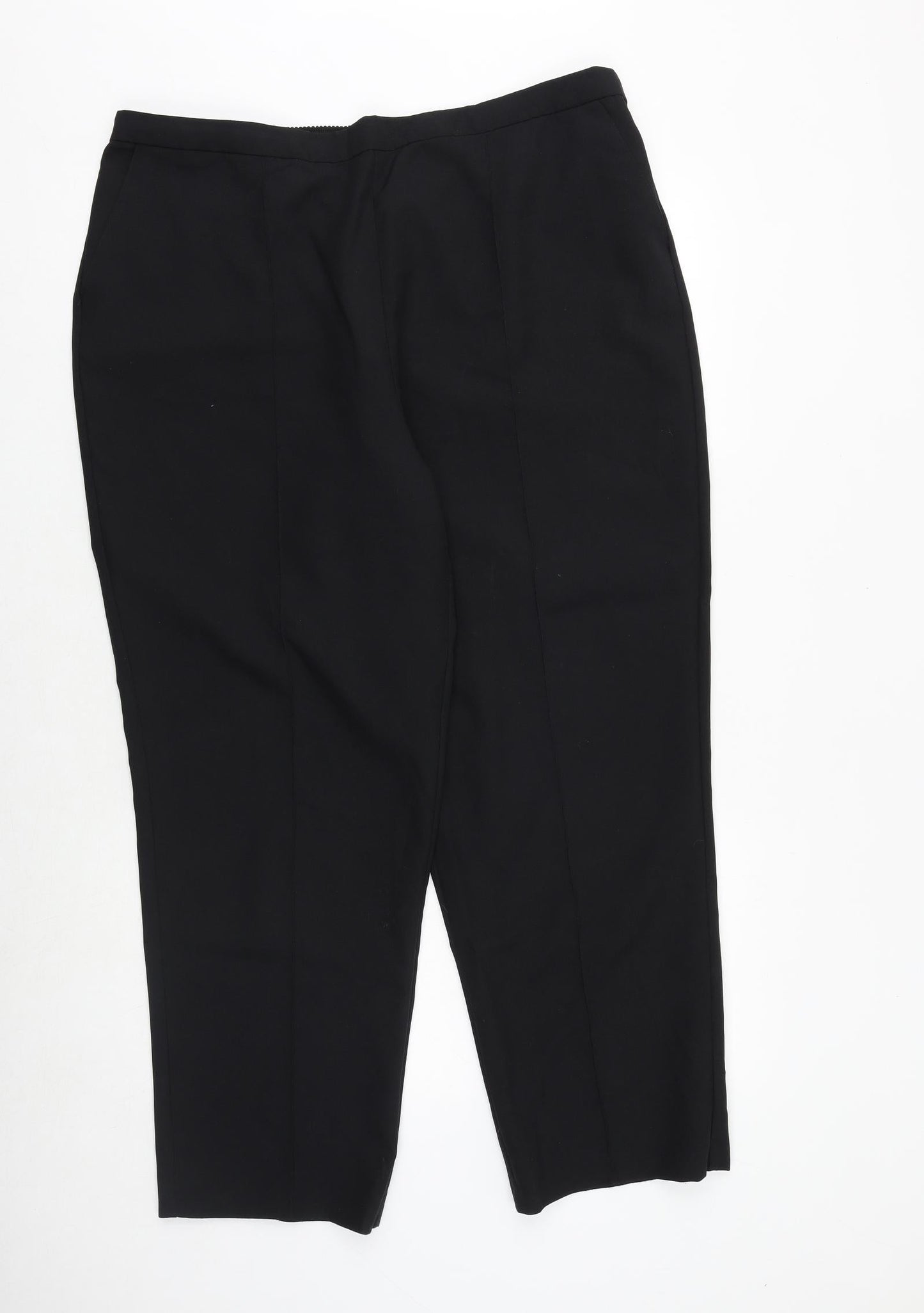 EWM Womens Black Polyester Carrot Trousers Size 38 in Regular