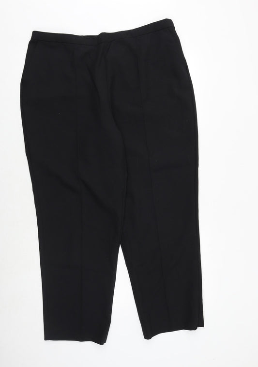 EWM Womens Black Polyester Carrot Trousers Size 38 in Regular