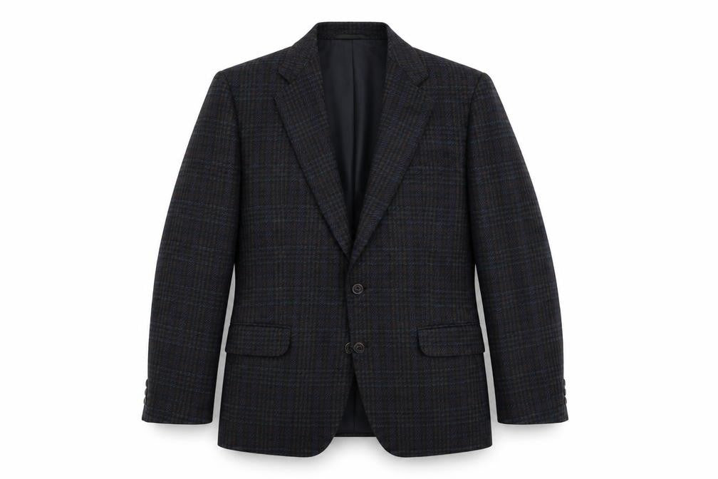 Kaleva Classic Mens Blue Plaid Polyester Jacket Suit Jacket Size 40 Regular