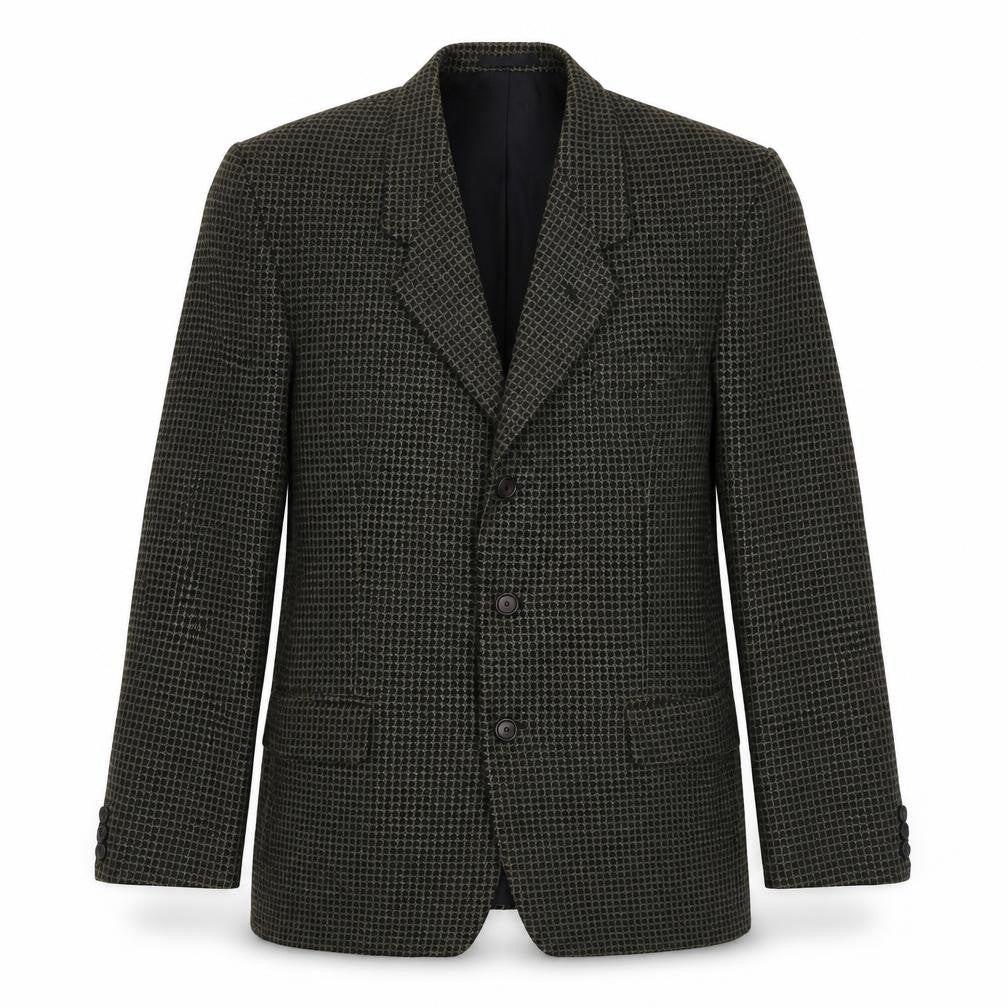 Fosters Mens Blue Geometric Wool Jacket Blazer Size 40 Regular