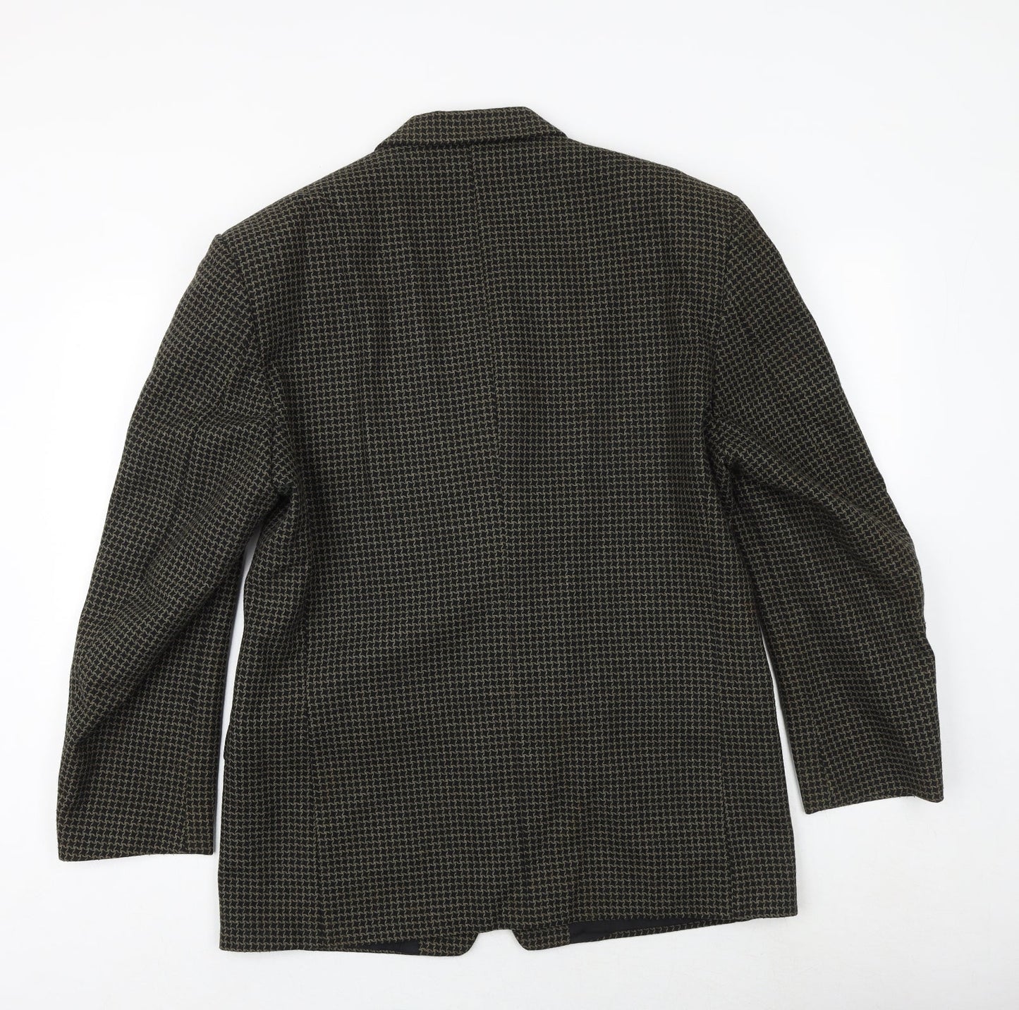 Fosters Mens Blue Geometric Wool Jacket Blazer Size 40 Regular