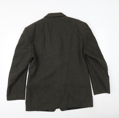 Fosters Mens Blue Geometric Wool Jacket Blazer Size 40 Regular
