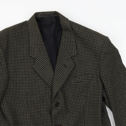 Fosters Mens Blue Geometric Wool Jacket Blazer Size 40 Regular
