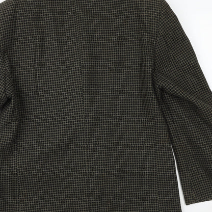 Fosters Mens Blue Geometric Wool Jacket Blazer Size 40 Regular