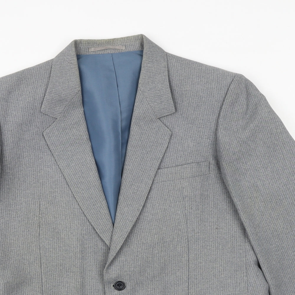 C&A Mens Grey Nylon Jacket Suit Jacket Size 38 Regular