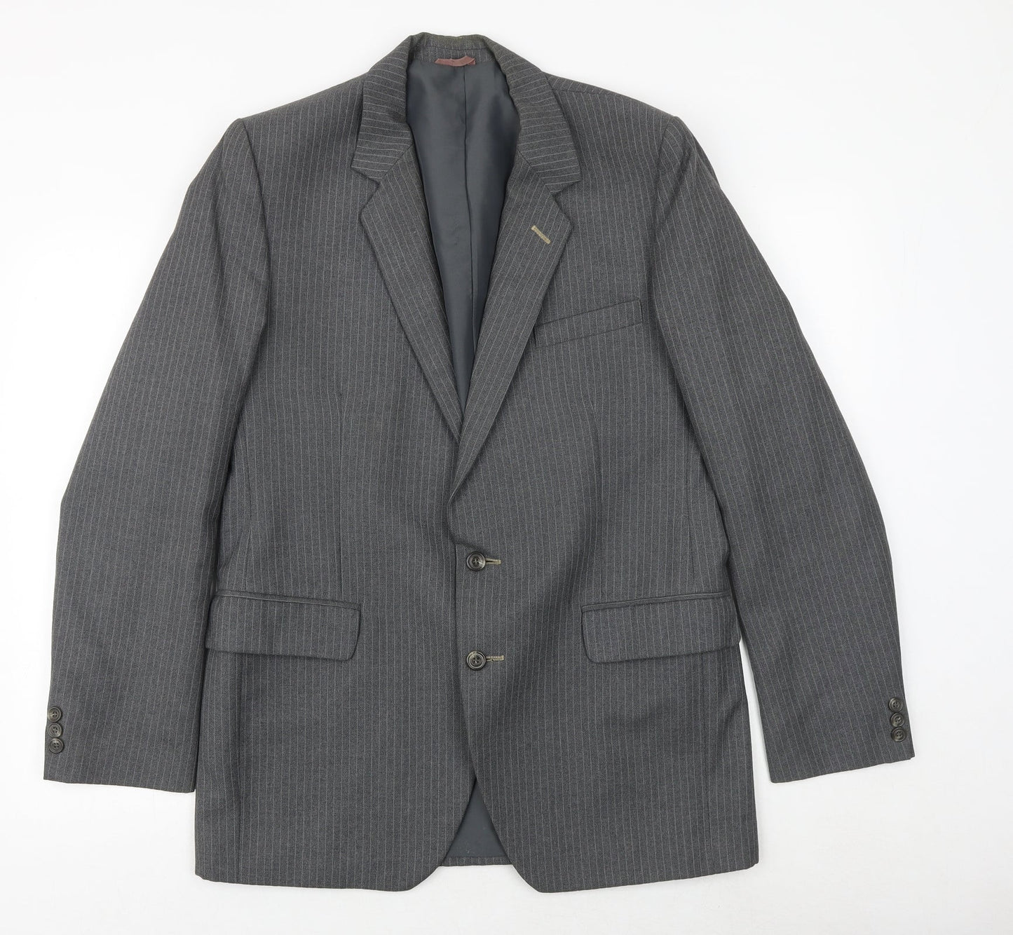 Spector Mens Grey Striped Wool Jacket Suit Jacket Size 42 Regular