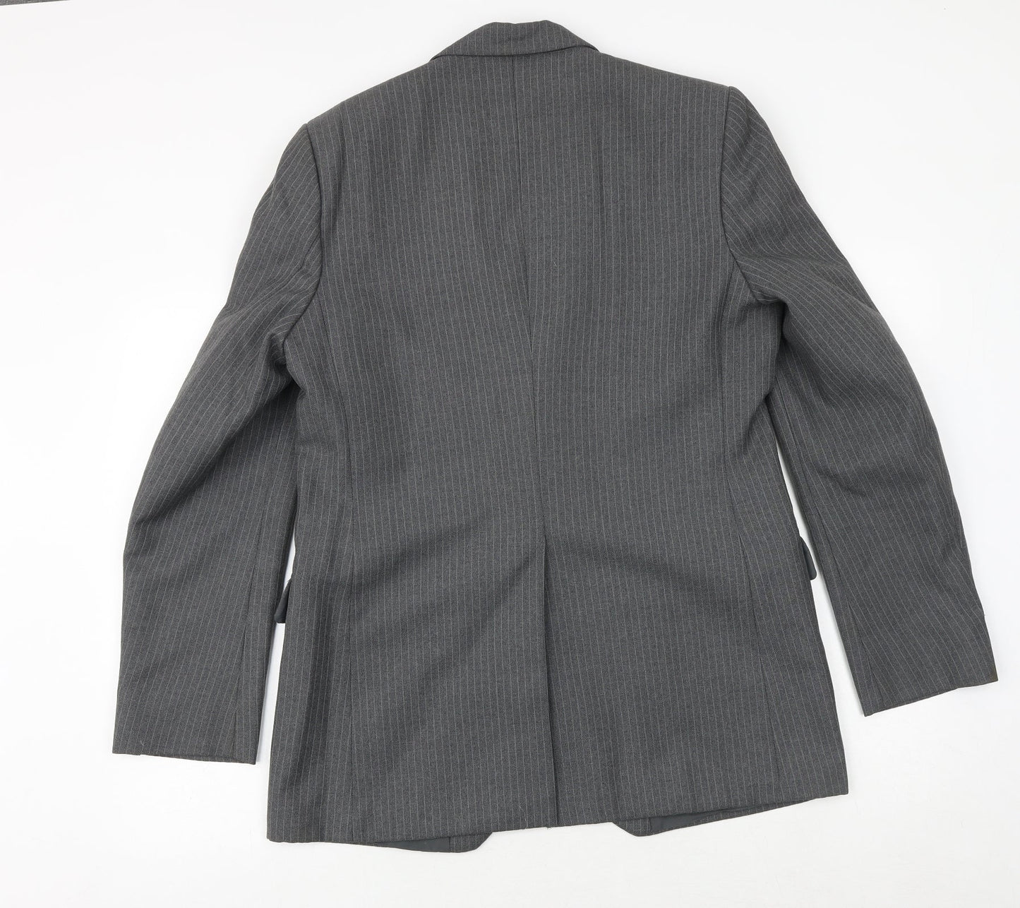 Spector Mens Grey Striped Wool Jacket Suit Jacket Size 42 Regular