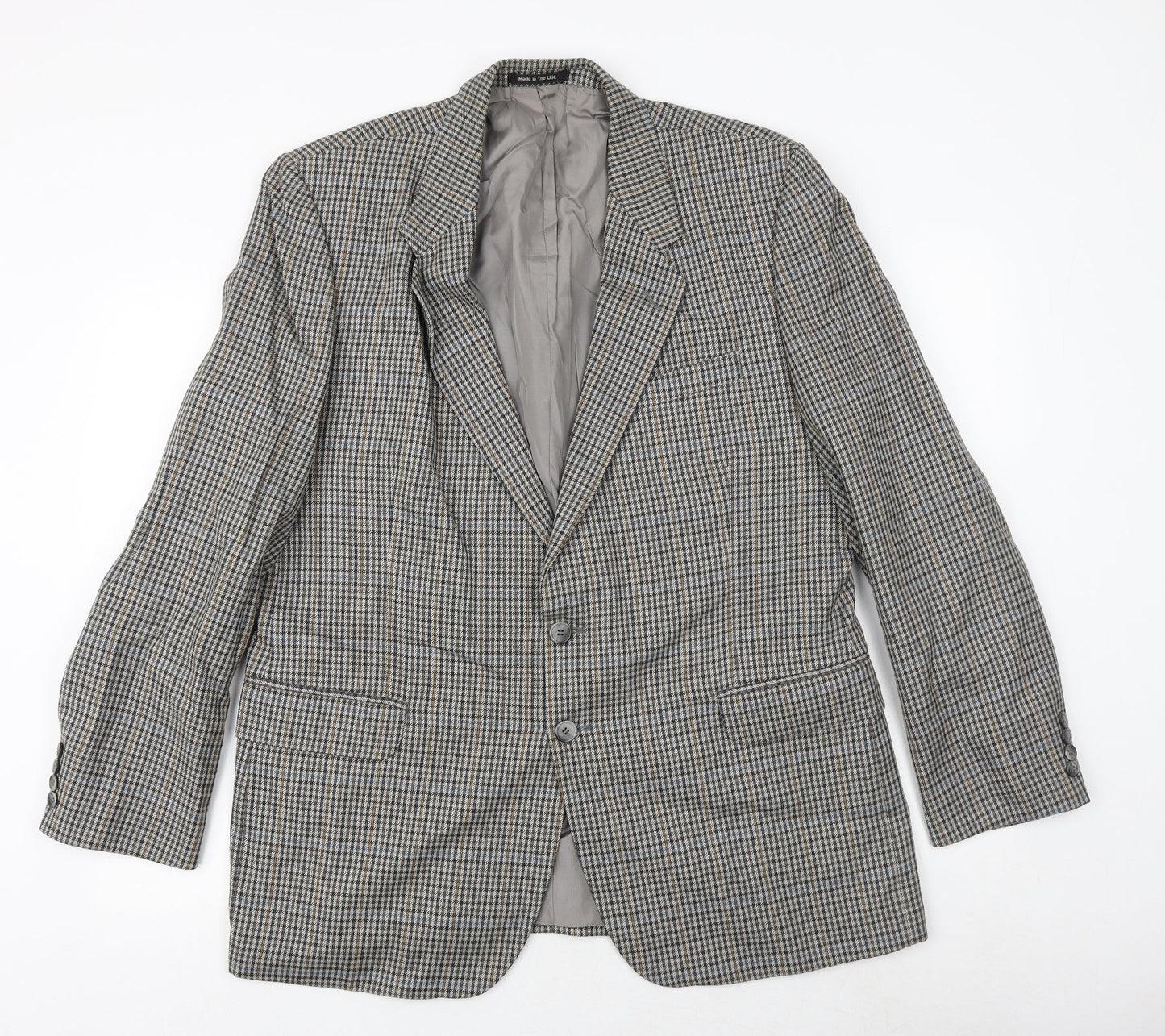 St Michael Mens Multicoloured Geometric Wool Jacket Blazer Size 42 Regular