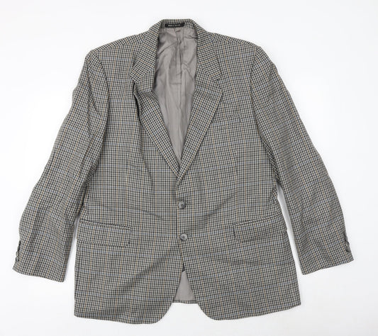 St Michael Mens Multicoloured Geometric Wool Jacket Blazer Size 42 Regular