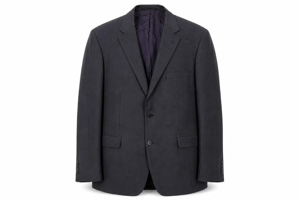 Wellington Mens Blue Striped Wool Jacket Suit Jacket Size 46 Regular