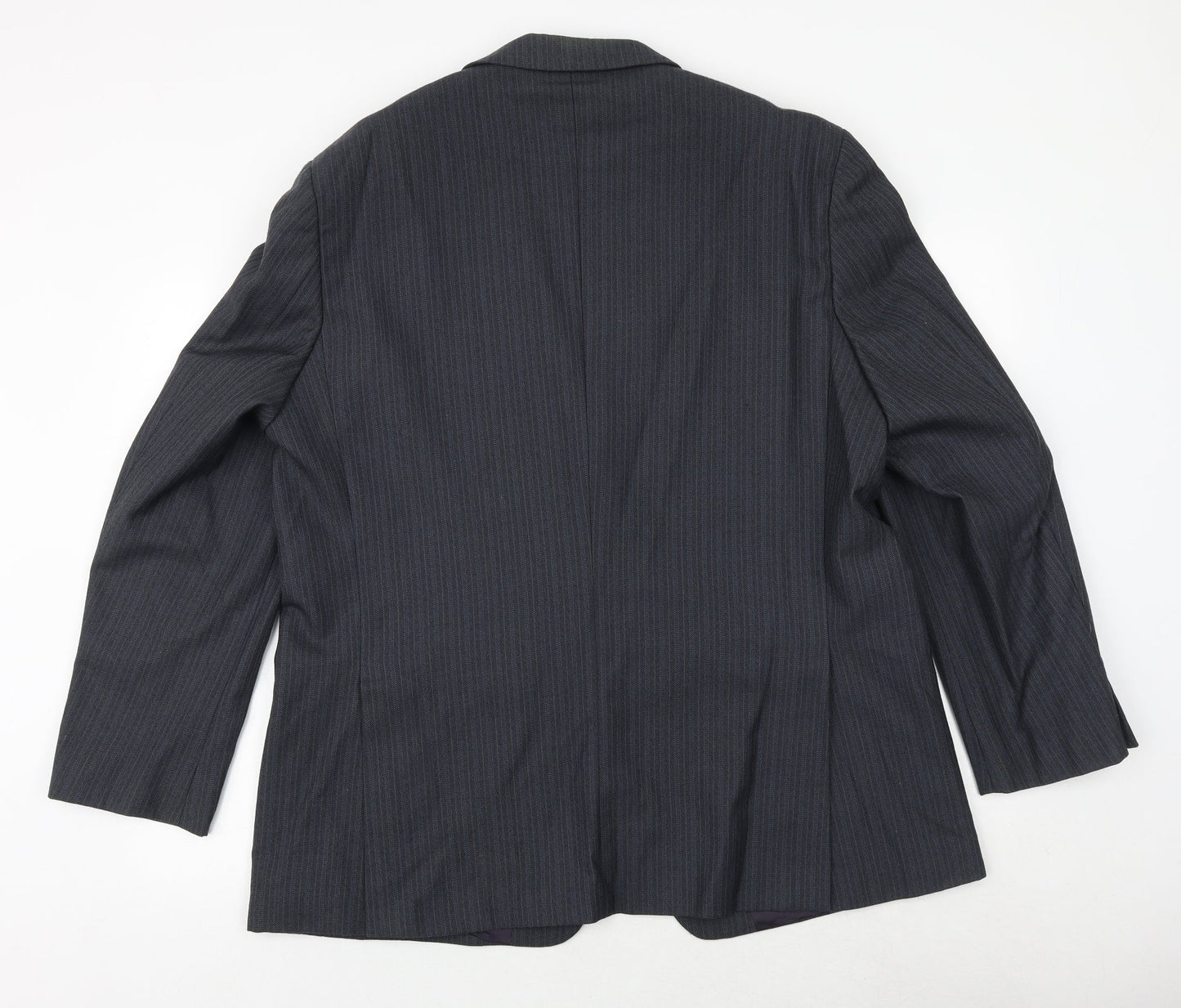 Wellington Mens Blue Striped Wool Jacket Suit Jacket Size 46 Regular