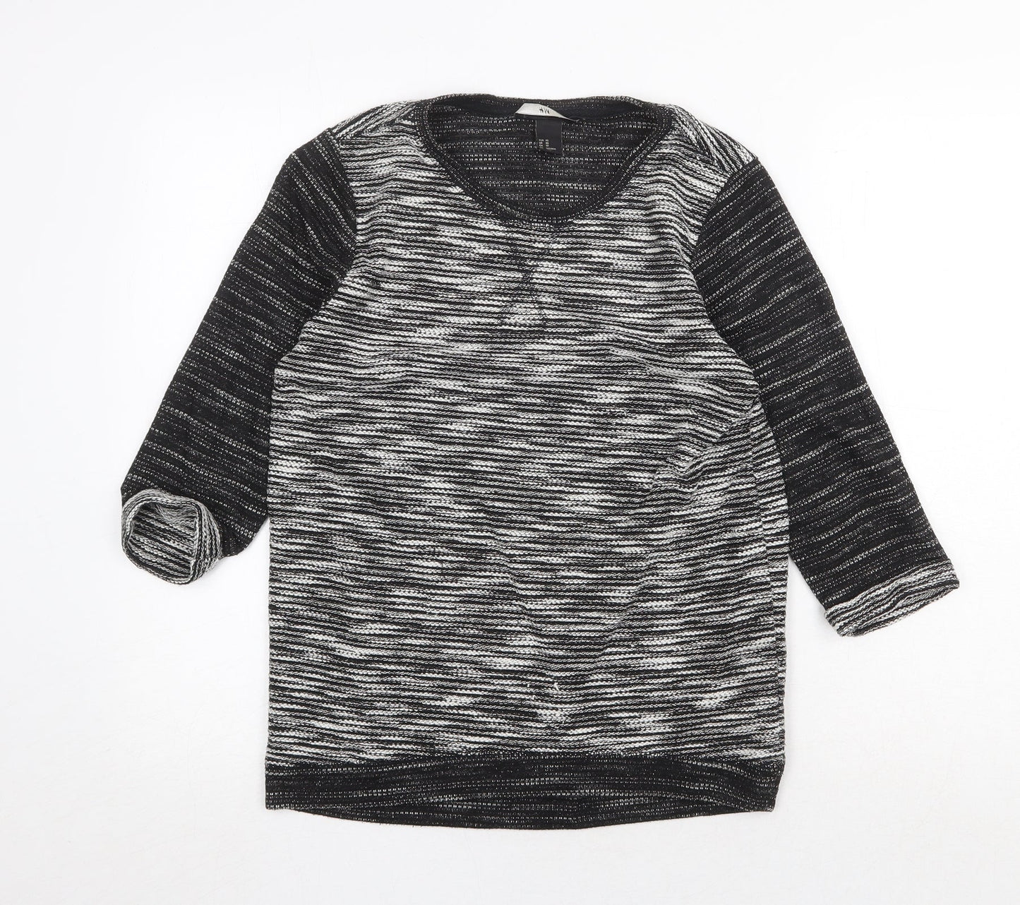 H&M Womens Grey Round Neck Polyester Pullover Jumper Size S