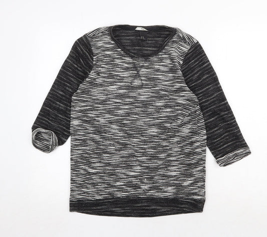 H&M Womens Grey Round Neck Polyester Pullover Jumper Size S