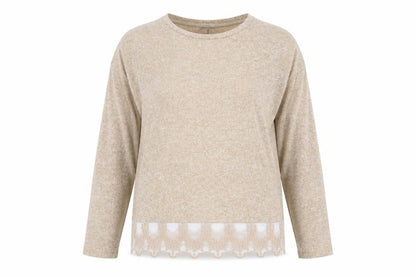 Next Womens Beige Round Neck Polyester Pullover Jumper Size 12