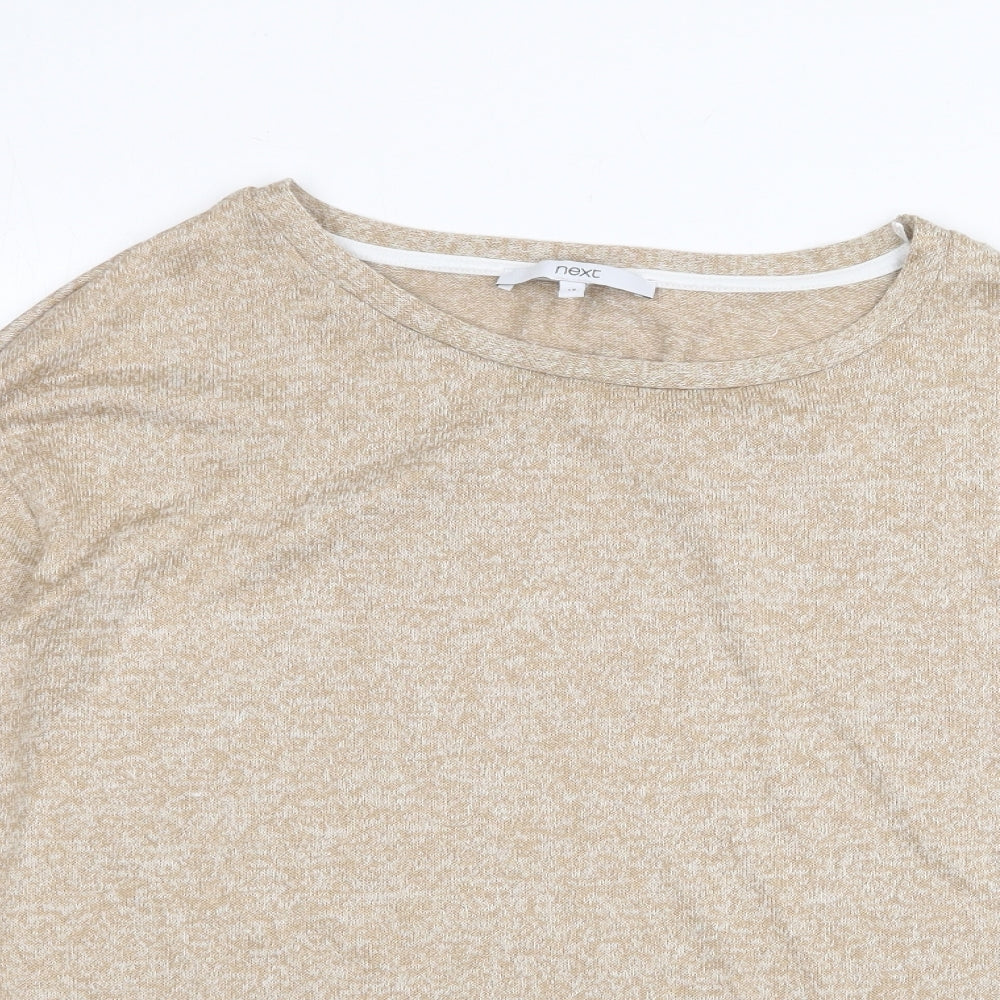 NEXT Womens Beige Round Neck Polyester Pullover Jumper Size 12