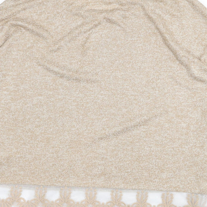 Next Womens Beige Round Neck Polyester Pullover Jumper Size 12
