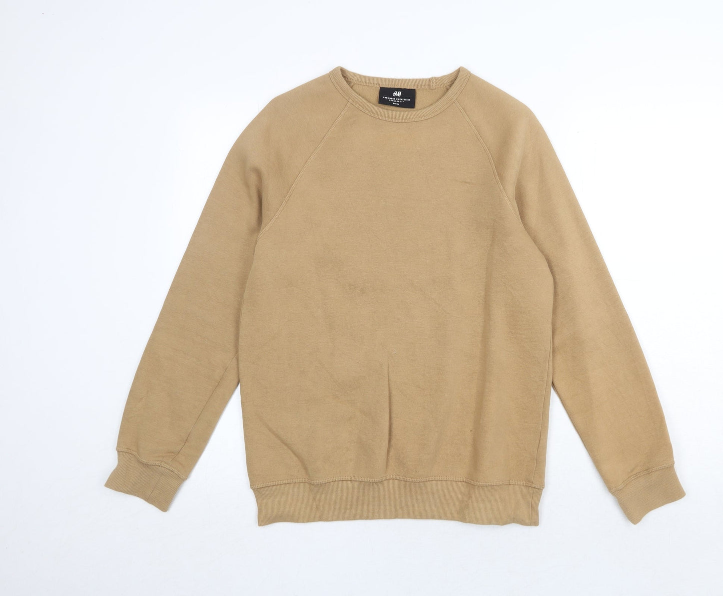 H&M Mens Beige Cotton Pullover Sweatshirt Size XS