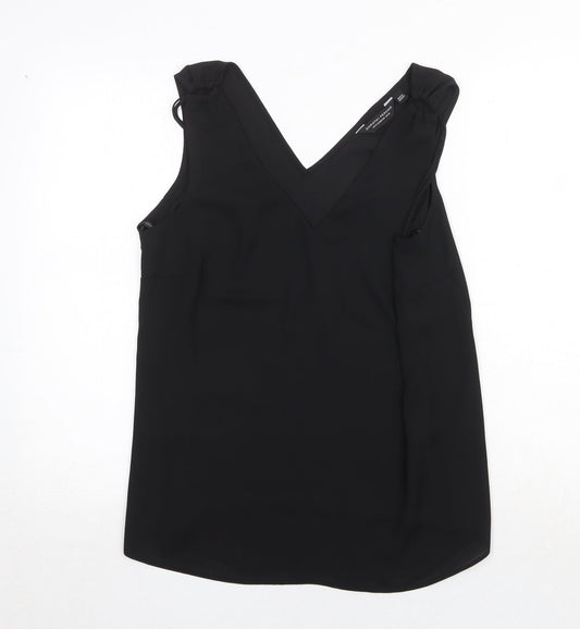 Dorothy Perkins Womens Black Polyester Basic Tank Size 12 V-Neck