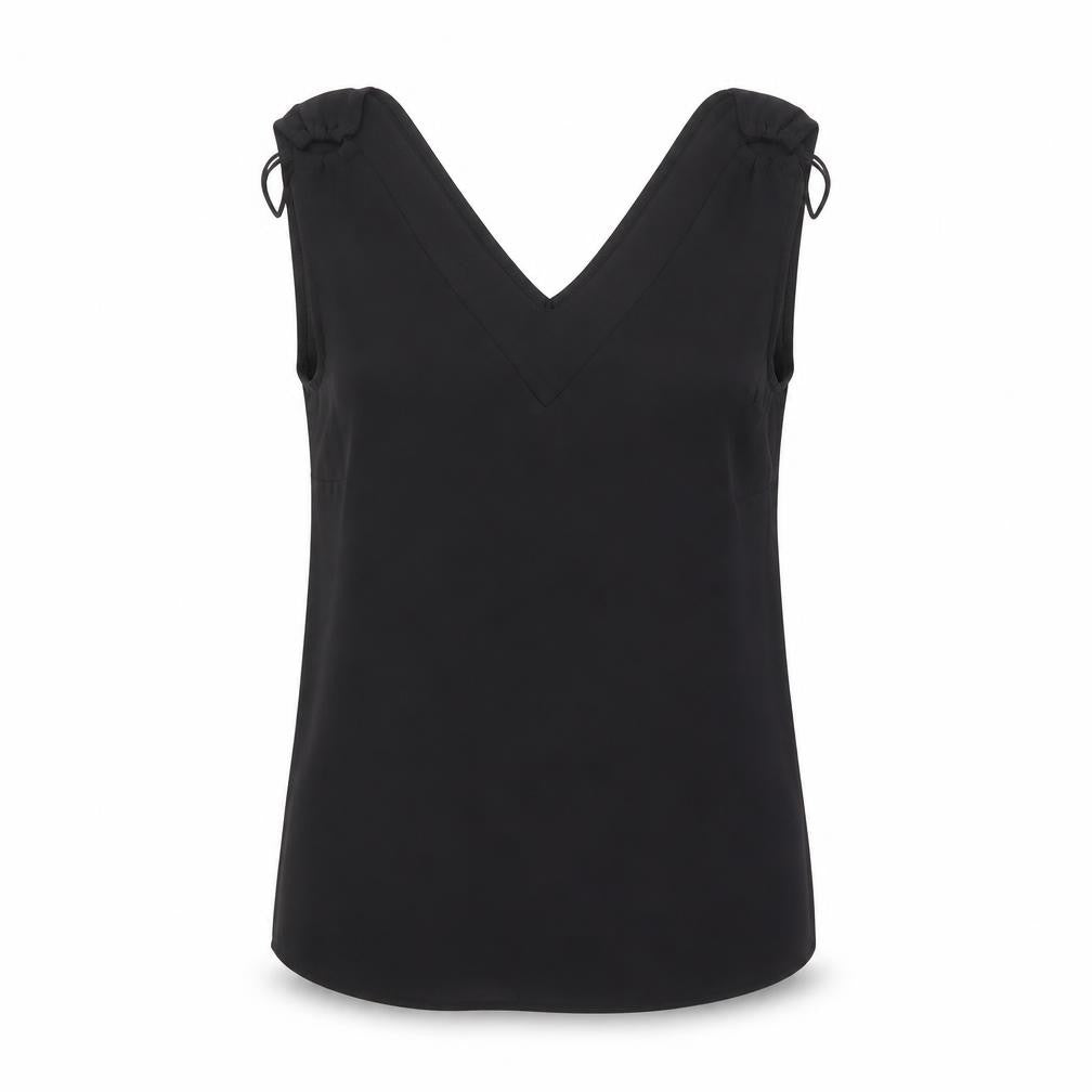 Dorothy Perkins Womens Black Polyester Basic Tank Size 12 V-Neck