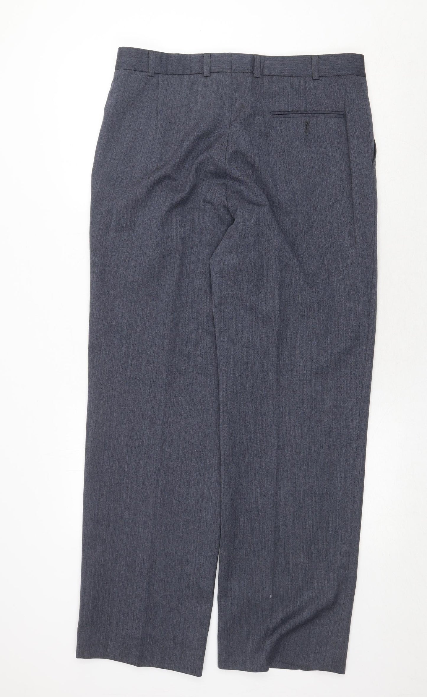 Chatsworth Mens Blue Wool Dress Pants Trousers Size 36 in Regular Zip