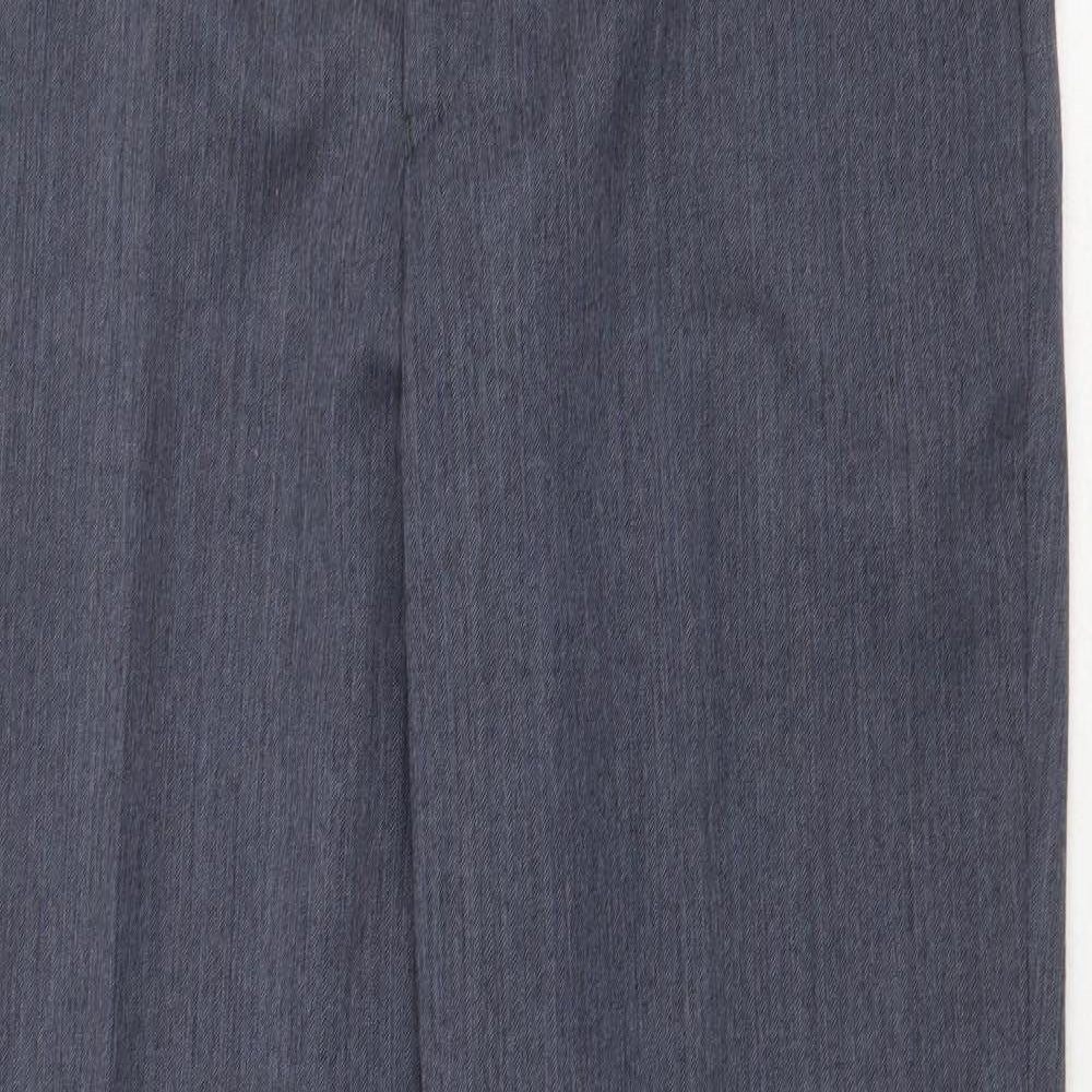 Chatsworth Mens Blue Wool Dress Pants Trousers Size 36 in Regular Zip