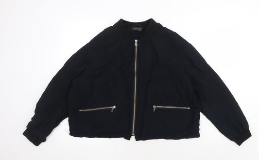 Topshop Womens Blue Jacket Size 8 Zip